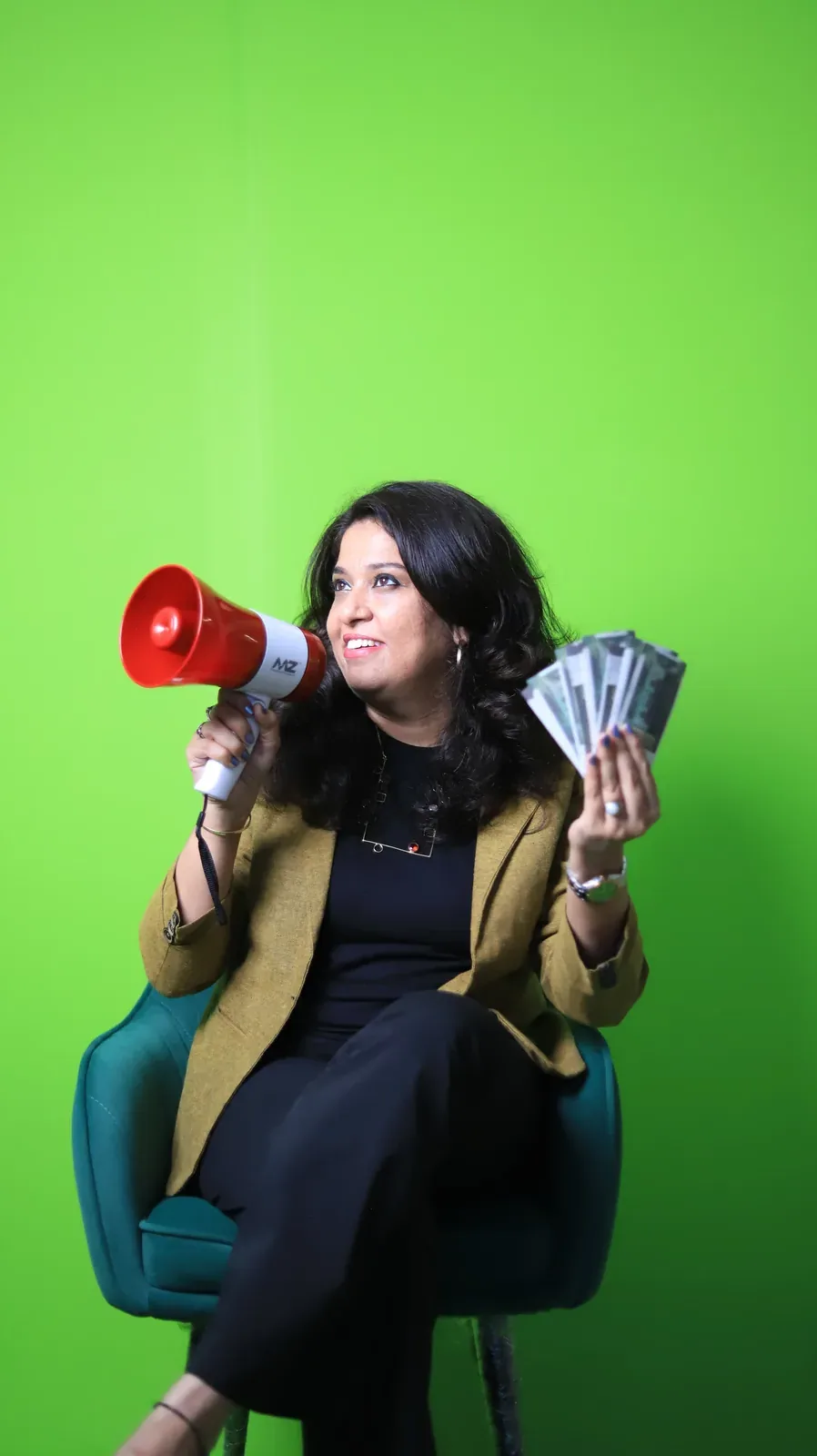 Meera Grover in a studio media shoot